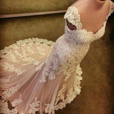 High quality meramid lace tulle long prom dress, lace evening dresses,pd171401 - Thumbnail 5
