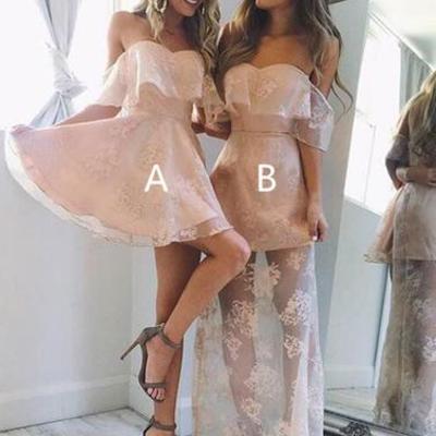 Cute a line tulle lace prom dress, cute homecoming dress,pd171408 - Thumbnail 5