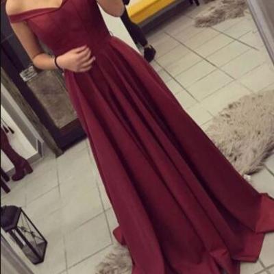 Charming off shoulder burgundy prom dress,graduation dresses,long prom dress, formal dress for teens
