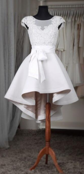 Sexy Homecoming Dress, Short Prom Dress,Lace Prom Dress , Satin Homecoming Dresses with Appliques