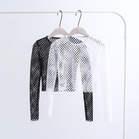 Fishnet Mesh Crop Top - Thumbnail 1