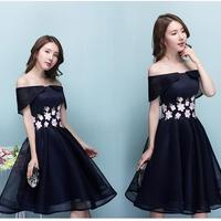 Stylish A line off shoulder short prom dress, homecoming dress - Thumbnail 2