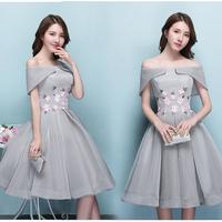 Stylish A line off shoulder short prom dress, homecoming dress - Thumbnail 4