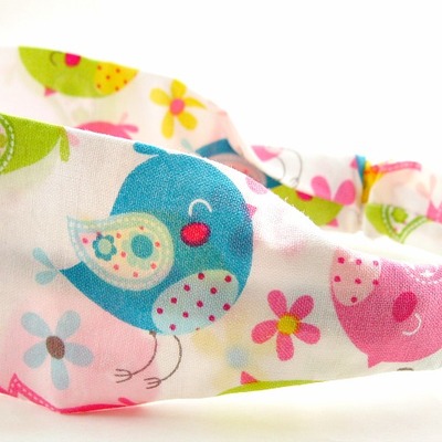 Colorful bird print headband, workout hair band, hair accessory, cotton cloth headband, stretch headband