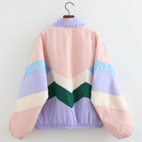 HARAJUKU COLOR BLOCK BAE BASEBALL JACKET COAT - Thumbnail 1