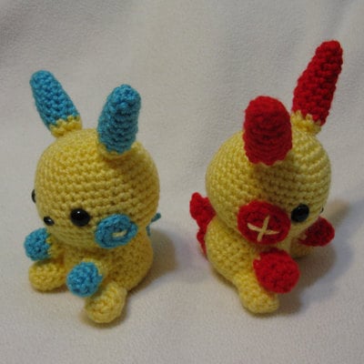 Chibi plusle and minun set amigurumi plush