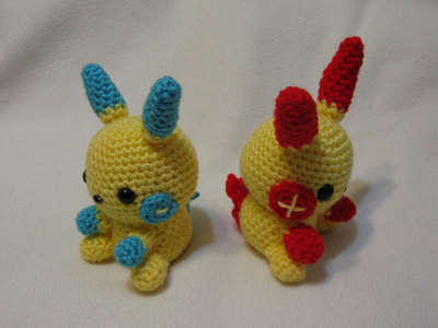 Chibi Plusle AND Minun set amigurumi plush