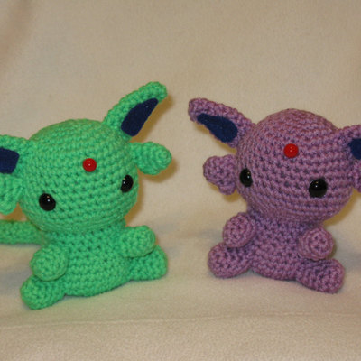 Chibi espeon or shiny espeon amigurumi plush