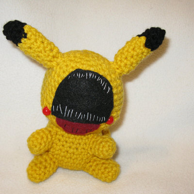Chibi glitch pikachu amigurumi plush