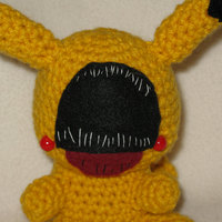 Chibi Glitch Pikachu amigurumi plush - Thumbnail 3