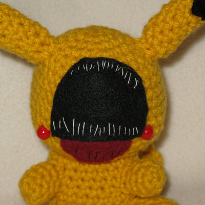 Chibi glitch pikachu amigurumi plush