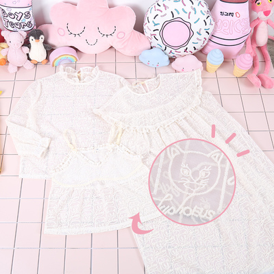 Cat embroidery see through dress - Thumbnail 5