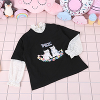 Cat embroidery see through dress - Thumbnail 2