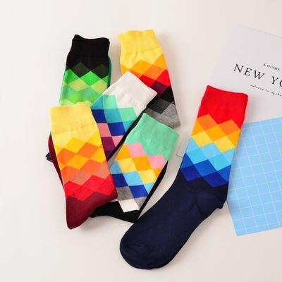 5 pairs multicolor diamond socks