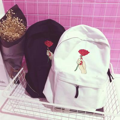 Harajuku rose embroidered backpack