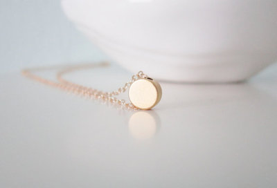Tiny gold dot necklace on gold filled chain