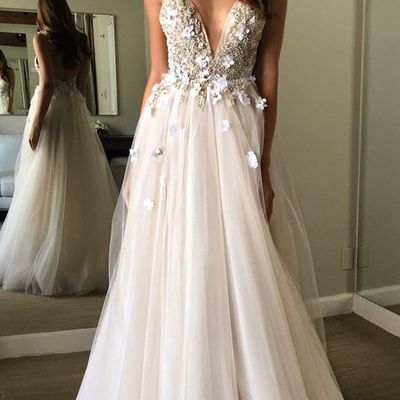 Spaghtti straps a-line tulle prom dresses lace appliques women party dresses