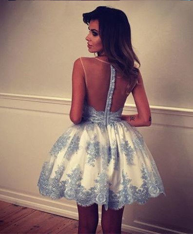 New Arrival Vintage Homecoming Dresses Prom Dresses with Appliques Lace