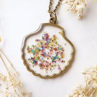 Real Dried Flowers in Resin, Seashell Necklace in Party Mix - Thumbnail 1