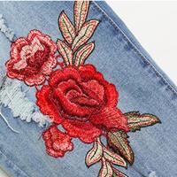 Floral Embroidered Ripped Jeans - Thumbnail 2