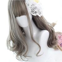 Grey Brown Ombre Long Curly Wig - Thumbnail 2