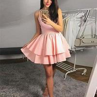 Unique A line knee length prom dress, homecoming dress,PD171813 - Thumbnail 2