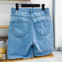 Free Shipping-VINTAGE DENIM SHORTS WITH ROLL HEM - Thumbnail 2