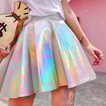 HOLOGRAPHIC METALLIC SKATER SKIRT