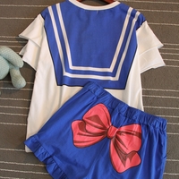 Cat Sailor Moon short-sleeved pajamas home clothes suits - Thumbnail 3