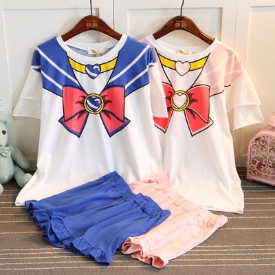 Cat sailor moon short-sleeved pajamas home clothes suits
