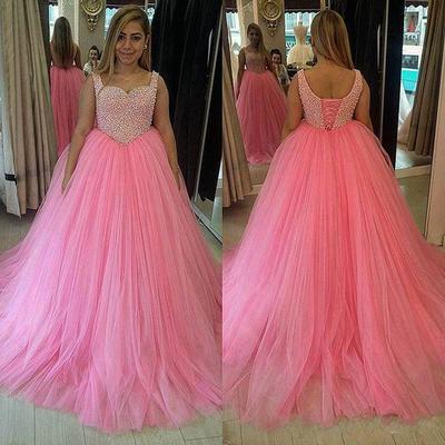 Lace-up A-line Tulle Prom Dresses Spaghetti Straps Women Party Dresses