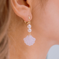 HOLOGRAPHIC SHELL EARRINGS - Thumbnail 1