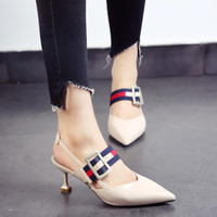 2017 Fashion Summer Casual High Heels Women Thin Heels Sandals Shoes - Thumbnail 1