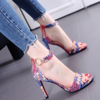 Fashion Fish Head High Heels Sexy Word With Fine Color Sandals 2017 Summer New Shoes Tide - Thumbnail 1