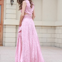 Pink Sleeveless Sequin Maxi Dress - Thumbnail 1
