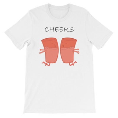 Cheers! chest bump?  unisex short sleeve t-shirt