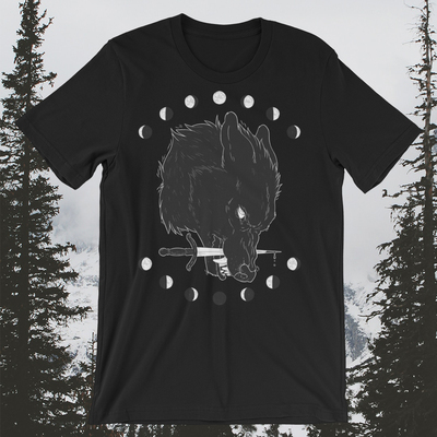 Moon Wolf - Black T-Shirt