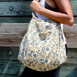 Blue/Orange Elephant Bohemian Sling Bag - Thumbnail 1