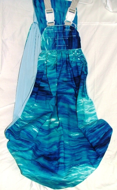 Blue cotton water printed bling bling dog sling