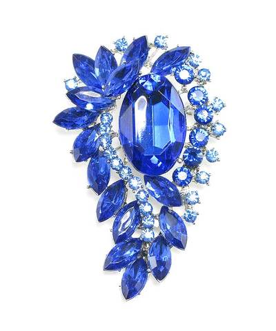 Silver w/Royal Blue Color Stone Brooch/PIN 
