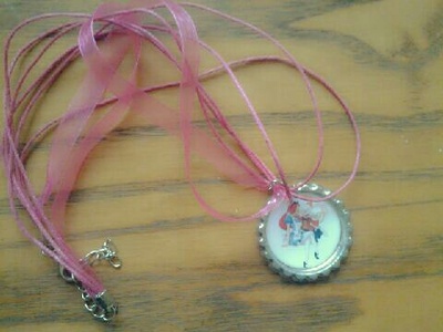 Jessica and roger rabbit alice in wonderland inspired bottle cap necklace