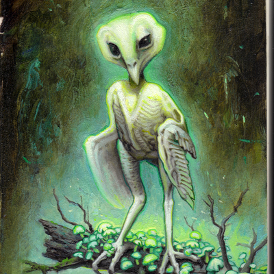 Featherless barn owl 