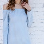Blue Casual Pinstripe Dress-2