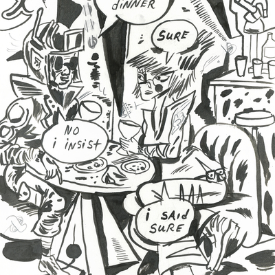 Bottomless pit comic page 2 "dinner"