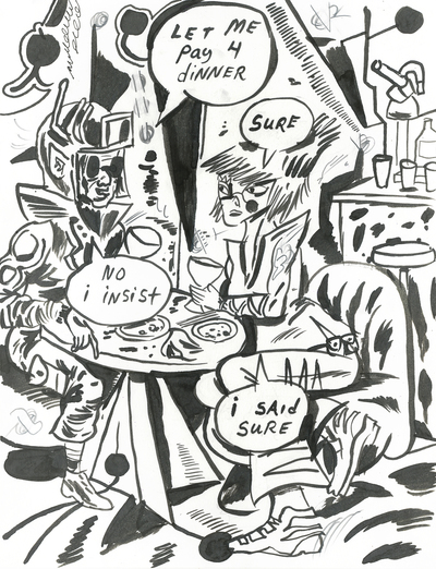 BOTTOMLESS PIT COMIC page 2 "DINNER"