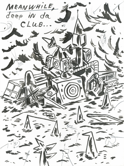 BOTTOMLESS PIT COMIC page 3 "DA CLUB"