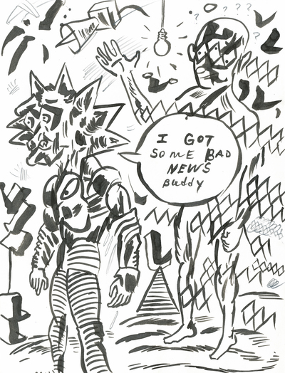 BOTTOMLESS PIT COMIC page 4 "BAD NEWS"