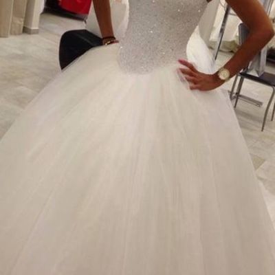 Ball gown tulle wedding dresses dresses sweetheart neck beaded women party dresses