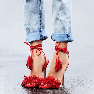 Women fashion summer sexy bandage high heels sandals flowers slippers