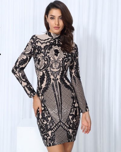 Black Sequin Dress